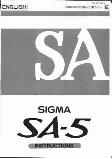 Sigma SA 5 manual. Camera Instructions.